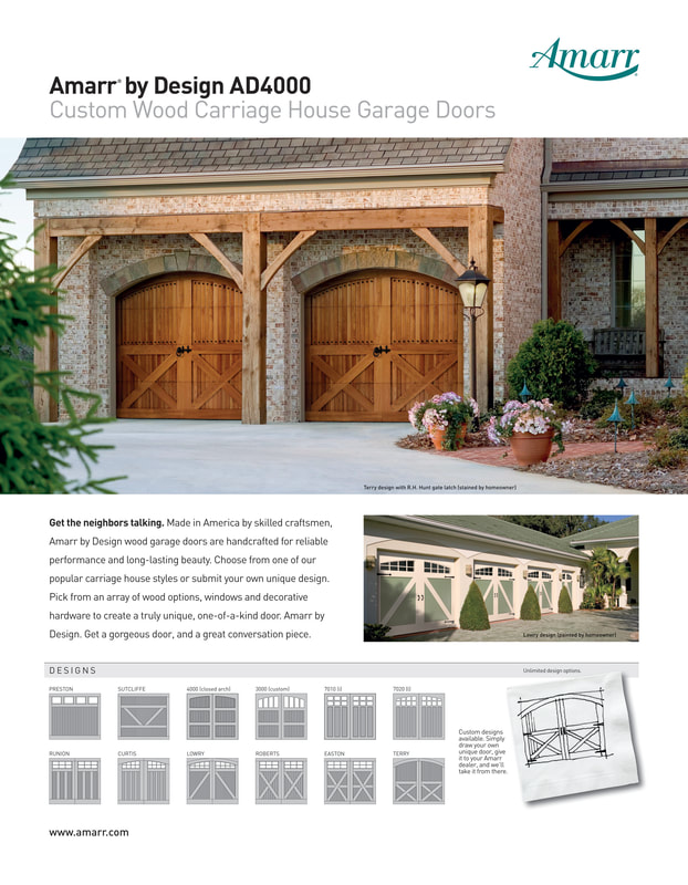 Amarr by Design Custom Wood Carriage House Garage Doors at Creative Aluminum Products in Jasper, Alabama