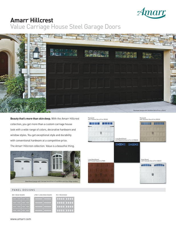 Amarr Hillcrest Value Carriage House Steel Garage Doors at Creative Aluminum Products in Jasper, Alabama