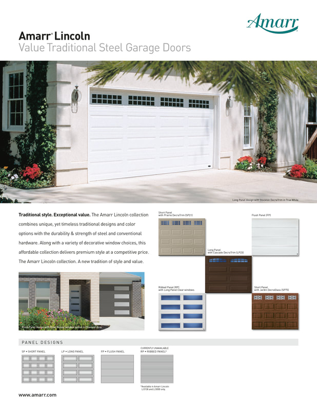 Amarr Lincoln Value Traditional Steel Garage Doors at Creative Aluminum Products in Jasper, Alabama