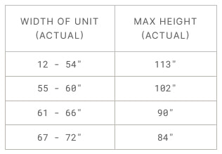 actual width height